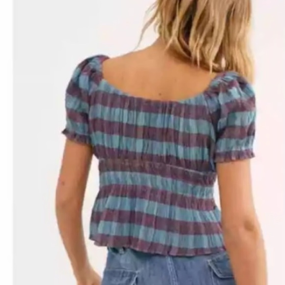 Free People Vivi Smocked Stripe Top - Picture 2 of 5